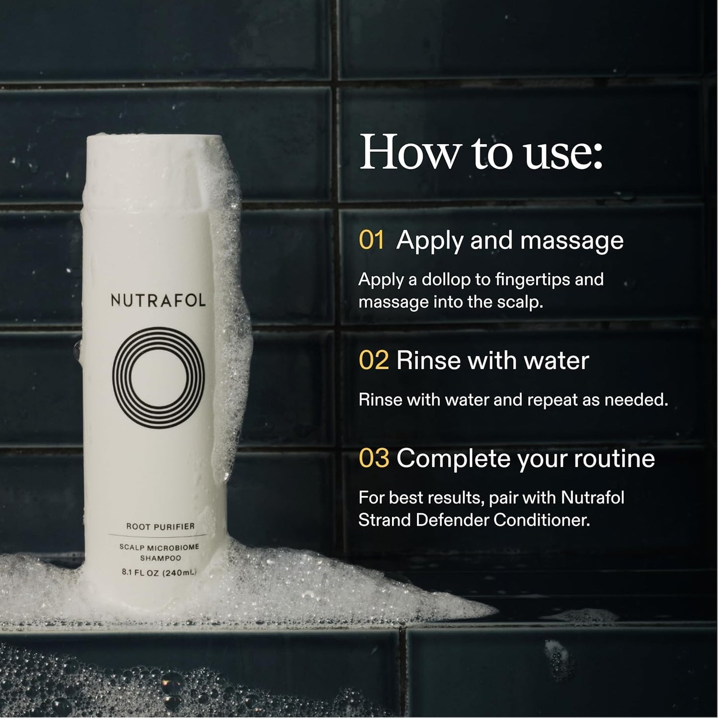 Nutrafol Shampoo, Cleanse and Hydrate Hair and Scalp, Improves Hair Volume, Strength and Texture, Physician-formulated for Thinning Hair, Color Safe, Sulfate Free.
